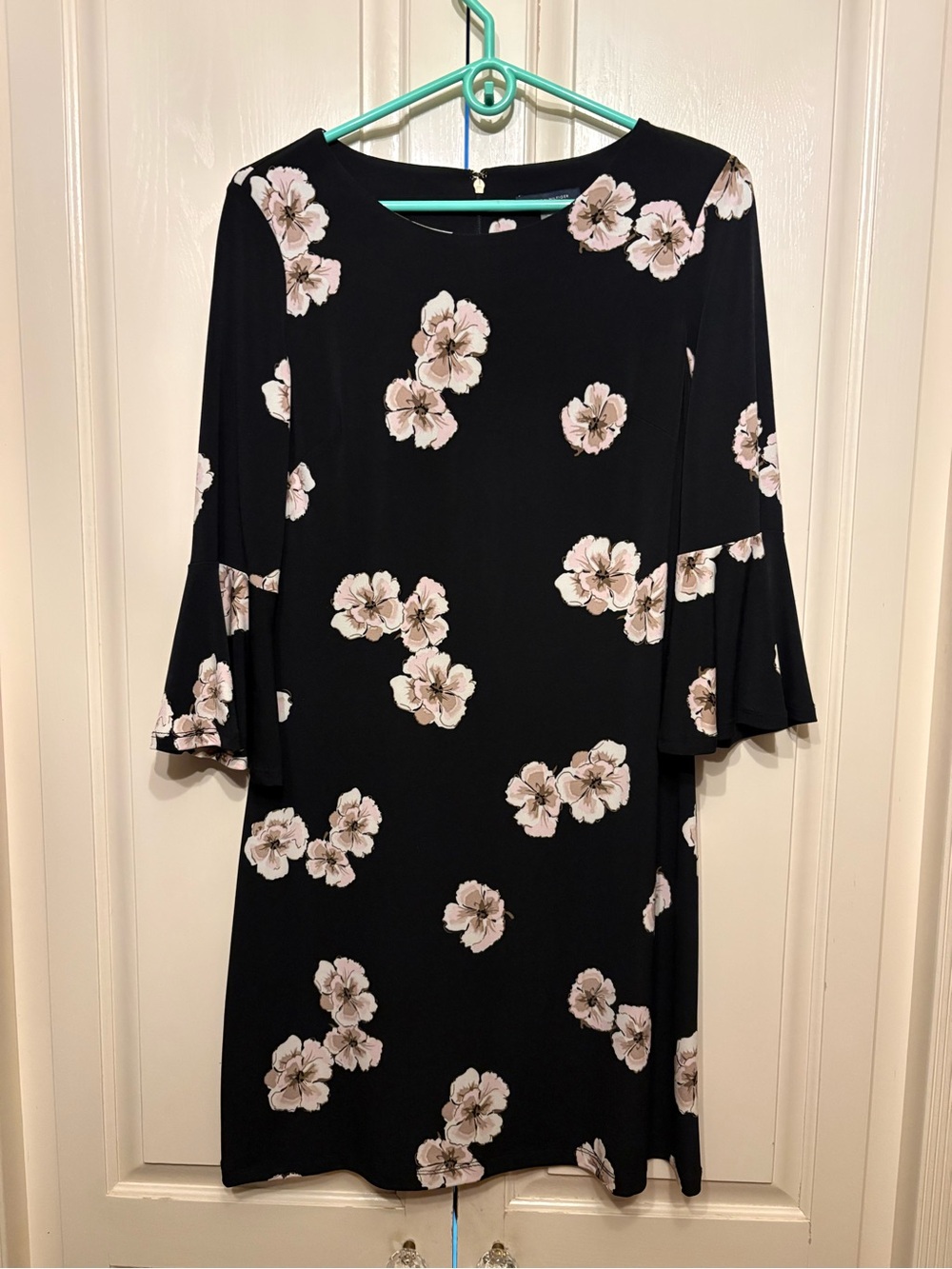 Tommy Hilfiger Black Floral Bell-Sleeve Dress